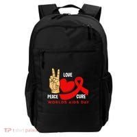 Peace Love Cure Hiv Aids Awareness World Day Backpack thumb 0