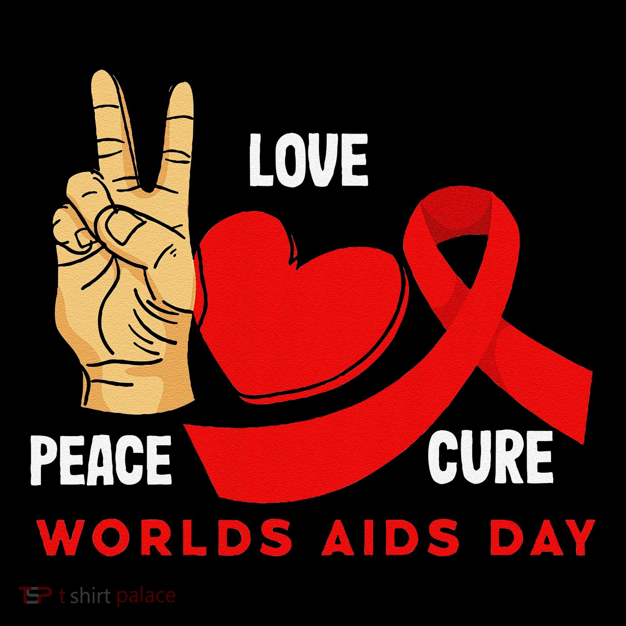 Peace Love Cure Hiv Aids Awareness World Day Coffee Mug