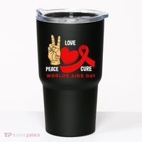 Peace Love Cure Hiv Aids Awareness World Day Tumbler thumb 0