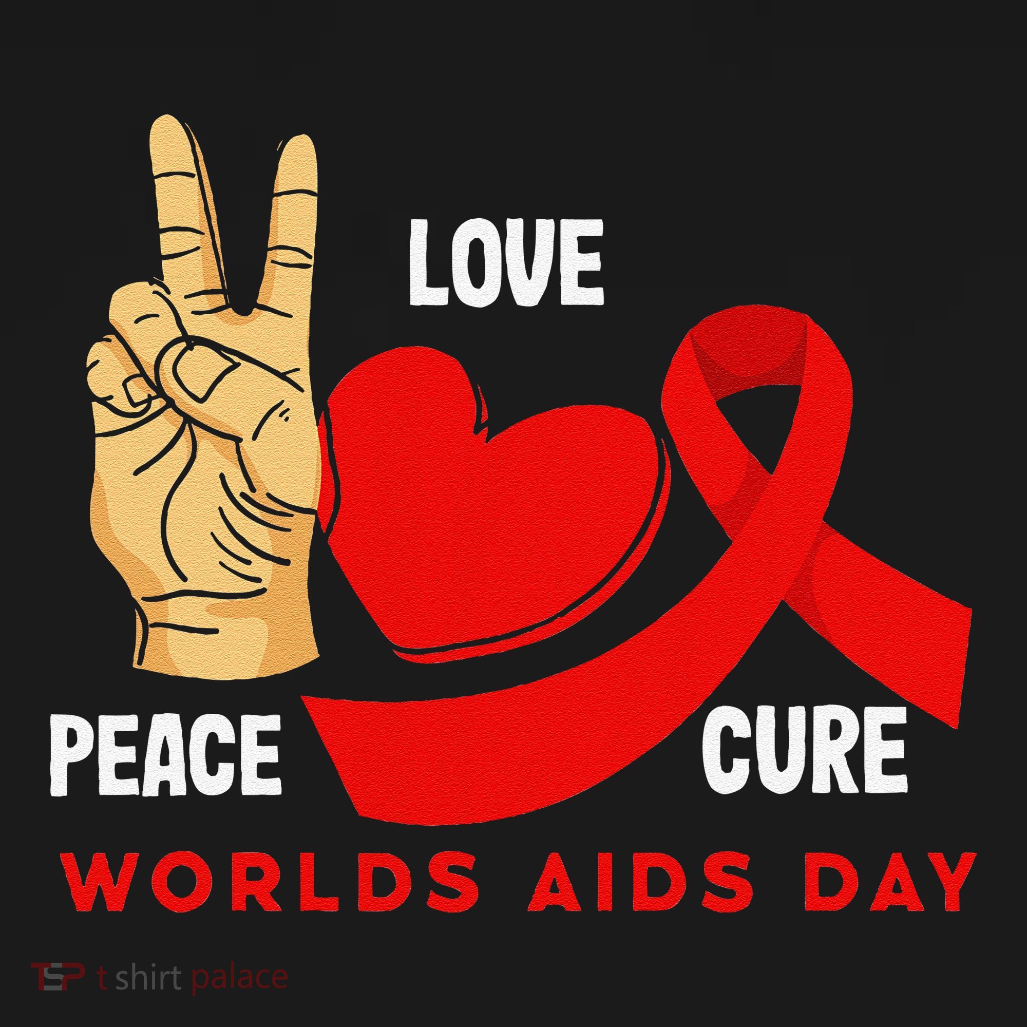 Peace Love Cure Hiv Aids Awareness World Day Women's Tank Top