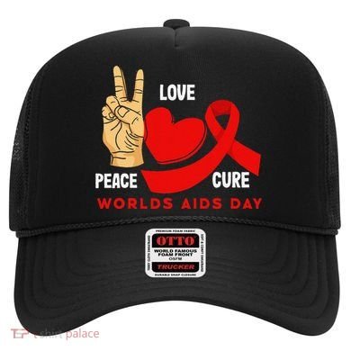 Peace Love Cure Hiv Aids Awareness World Day Hat