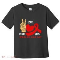 Peace Love Cure Hiv Aids Awareness World Day Toddler T-Shirt thumb 0