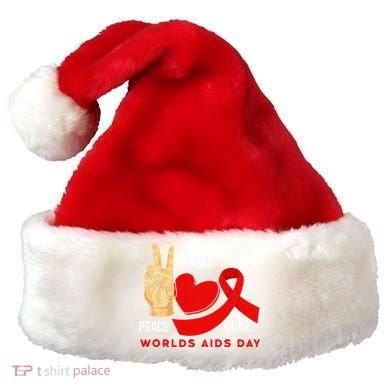 Peace Love Cure Hiv Aids Awareness World Day Santa Hat