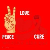 Peace Love Cure Hiv Aids Awareness World Day Santa Hat thumb 1