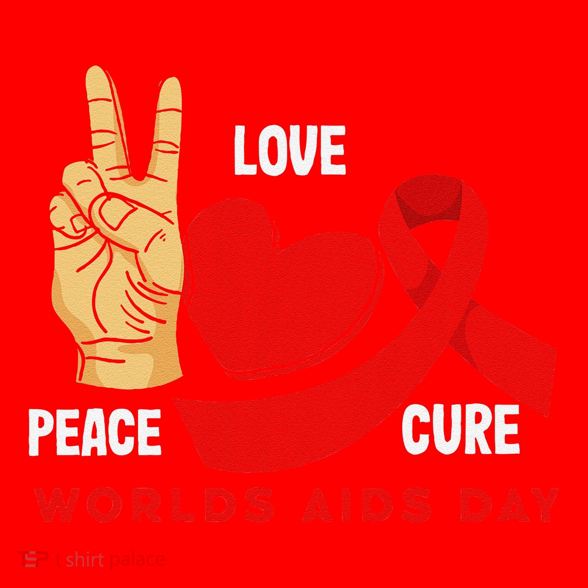 Peace Love Cure Hiv Aids Awareness World Day Santa Hat