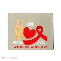 Peace Love Cure Hiv Aids Awareness World Day Mousepad thumb 0
