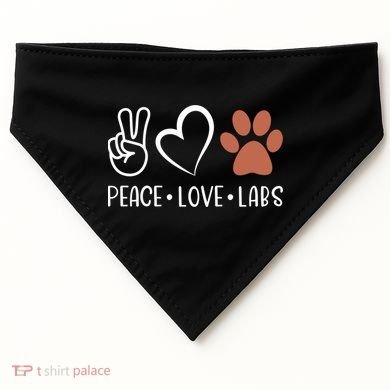 Peace Love Chocolate Labs Labrador Lab Mom Valentine's Day Gift USA-Made Doggie Bandana