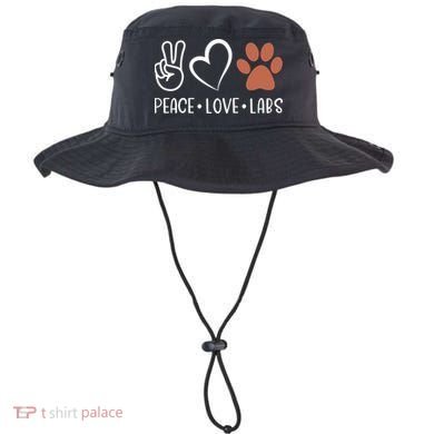 Peace Love Chocolate Labs Labrador Lab Mom Valentine's Day Gift Bucket Hat