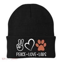 Peace Love Chocolate Labs Labrador Lab Mom Valentine's Day Gift Beanie thumb 0