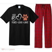 Peace Love Chocolate Labs Labrador Lab Mom Valentine's Day Gift Pajama Set thumb 0