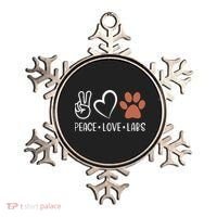 Peace Love Chocolate Labs Labrador Lab Mom Valentine's Day Gift Ornament thumb 0