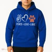 Peace Love Chocolate Labs Labrador Lab Mom Valentine's Day Gift Hoodie thumb 2