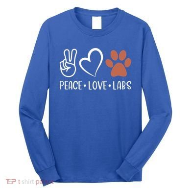 Peace Love Chocolate Labs Labrador Lab Mom Valentine's Day Gift Long Sleeve Shirt