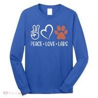 Peace Love Chocolate Labs Labrador Lab Mom Valentine's Day Gift Long Sleeve Shirt thumb 0
