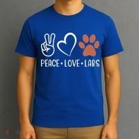 Peace Love Chocolate Labs Labrador Lab Mom Valentine's Day Gift T-Shirt thumb 3