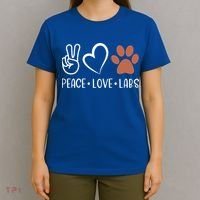 Peace Love Chocolate Labs Labrador Lab Mom Valentine's Day Gift T-Shirt thumb 4