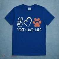 Peace Love Chocolate Labs Labrador Lab Mom Valentine's Day Gift T-Shirt thumb 5