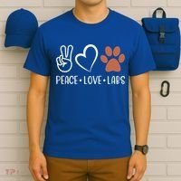 Peace Love Chocolate Labs Labrador Lab Mom Valentine's Day Gift T-Shirt thumb 6