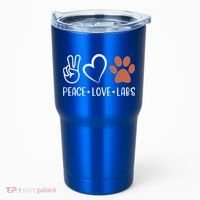 Peace Love Chocolate Labs Labrador Lab Mom Valentine's Day Gift Tumbler thumb 0