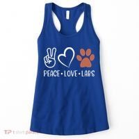 Peace Love Chocolate Labs Labrador Lab Mom Valentine's Day Gift Women's Tank Top thumb 0