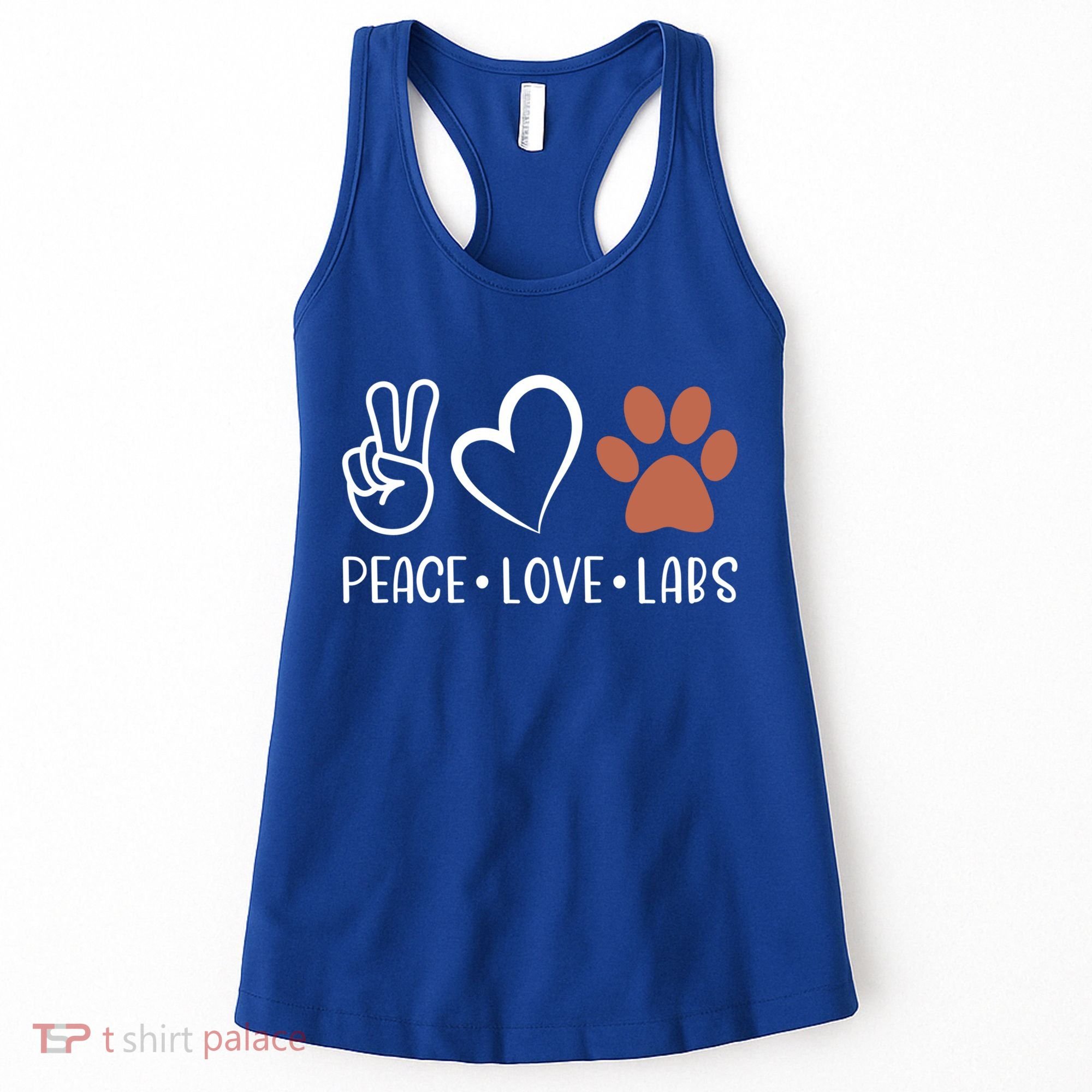 Peace Love Chocolate Labs Labrador Lab Mom Valentine's Day Gift Women's Tank Top