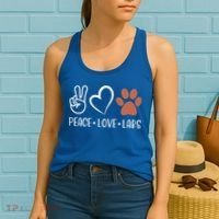 Peace Love Chocolate Labs Labrador Lab Mom Valentine's Day Gift Women's Tank Top thumb 2