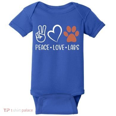 Peace Love Chocolate Labs Labrador Lab Mom Valentine's Day Gift Baby Bodysuit