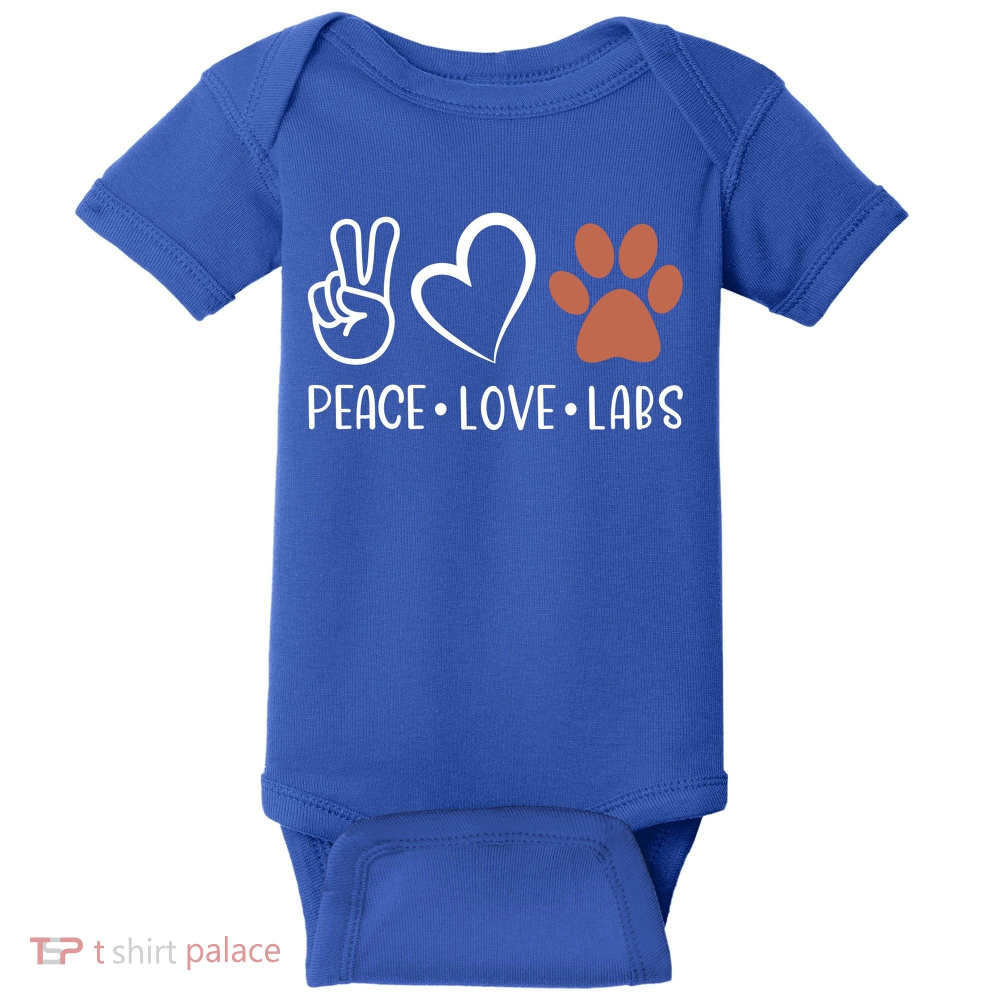 Peace Love Chocolate Labs Labrador Lab Mom Valentine's Day Gift Baby Bodysuit