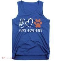 Peace Love Chocolate Labs Labrador Lab Mom Valentine's Day Gift Tank Top thumb 0