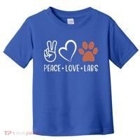 Peace Love Chocolate Labs Labrador Lab Mom Valentine's Day Gift Toddler T-Shirt thumb 0