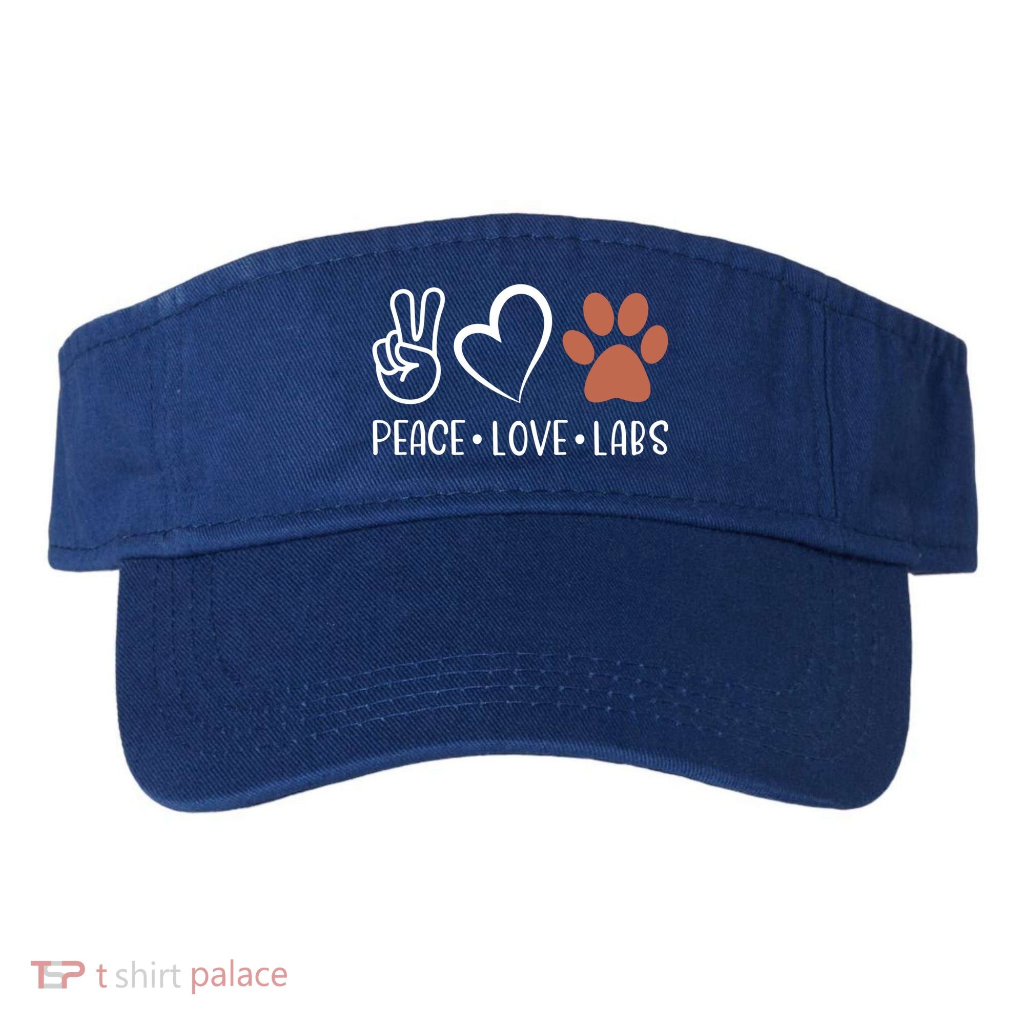 Peace Love Chocolate Labs Labrador Lab Mom Valentine's Day Gift Visor