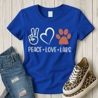 Peace Love Chocolate Labs Labrador Lab Mom Valentine's Day Gift Women's T-Shirt thumb 3