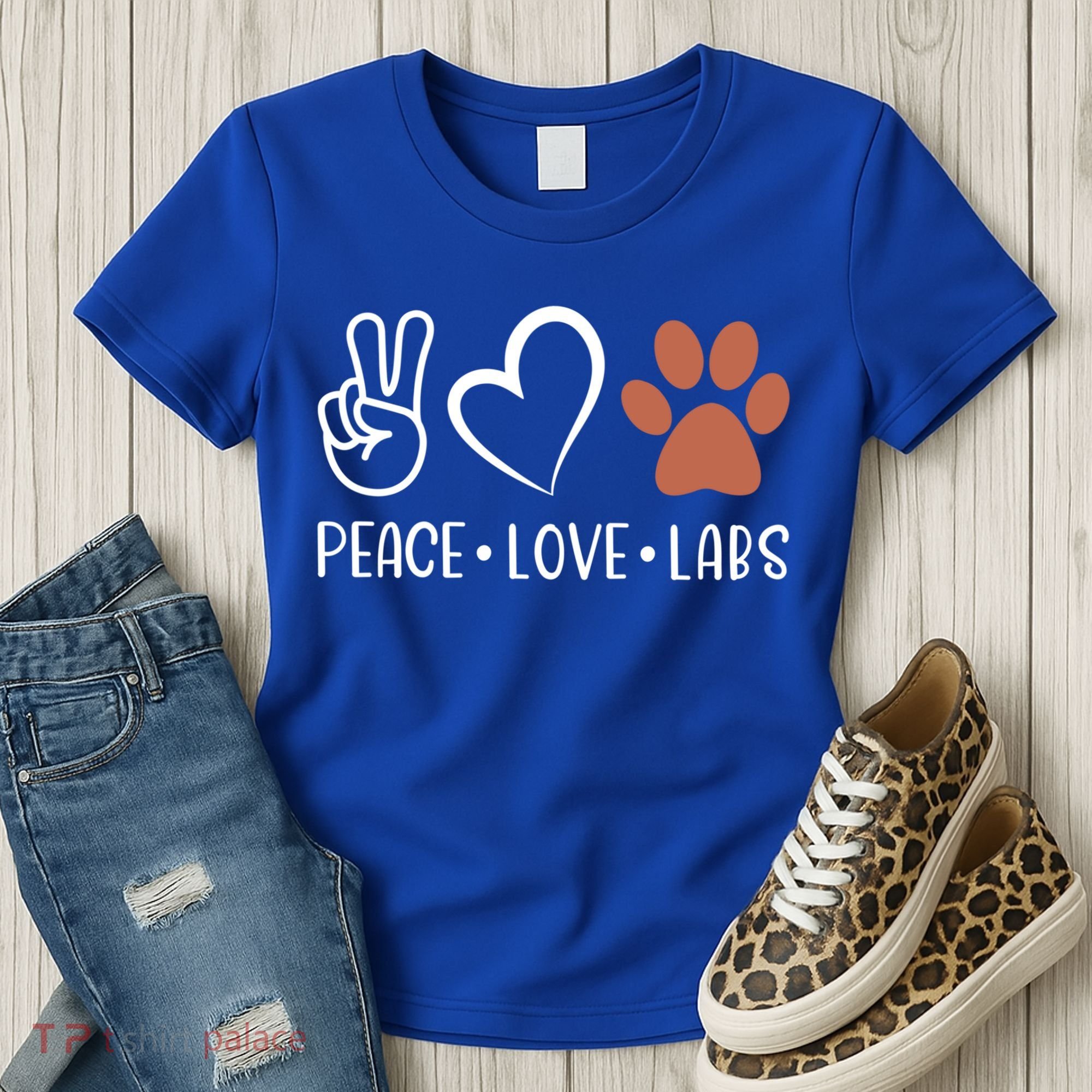 Peace Love Chocolate Labs Labrador Lab Mom Valentine's Day Gift Women's T-Shirt