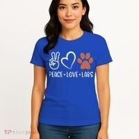 Peace Love Chocolate Labs Labrador Lab Mom Valentine's Day Gift Women's T-Shirt thumb 4