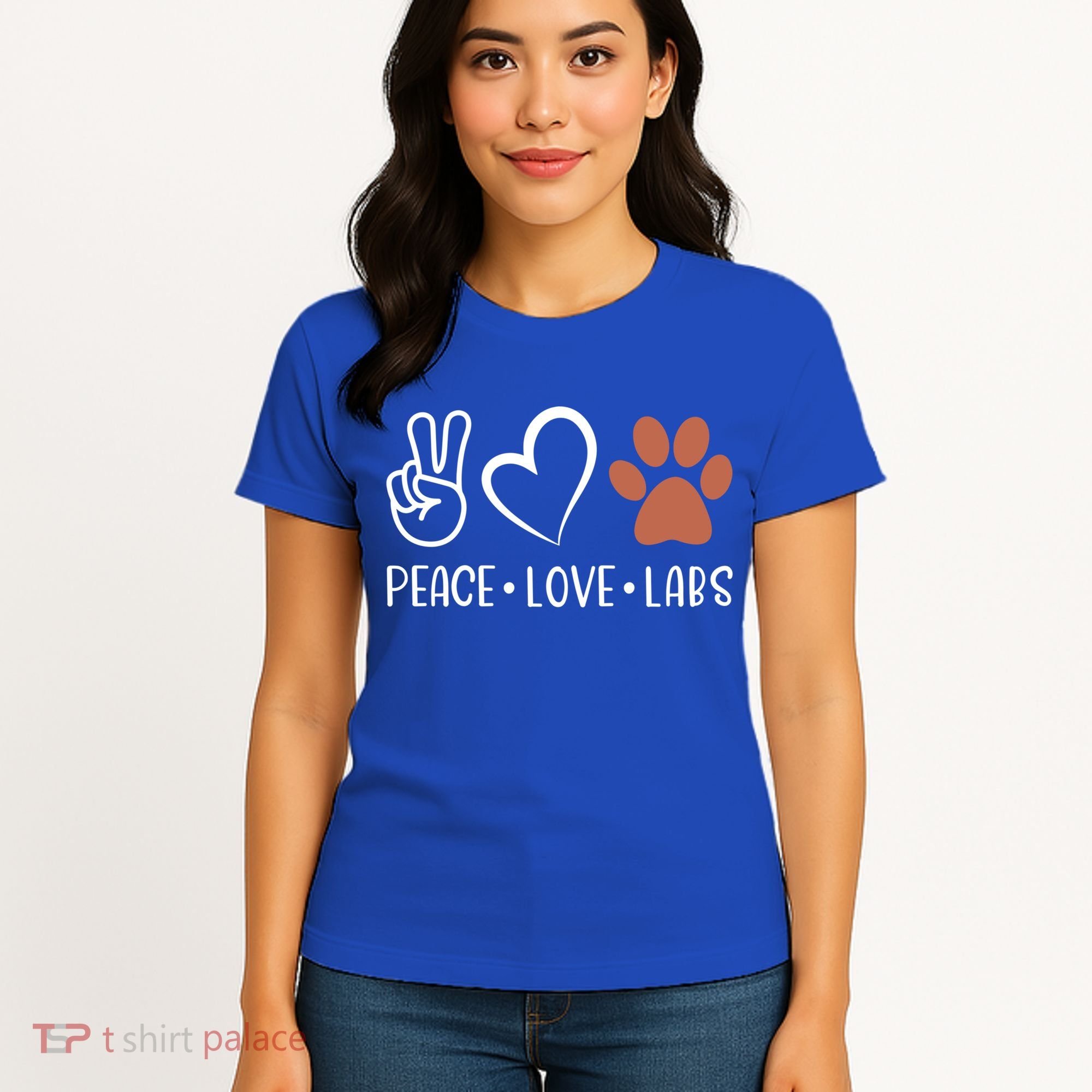 Peace Love Chocolate Labs Labrador Lab Mom Valentine's Day Gift Women's T-Shirt