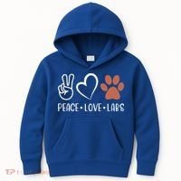 Peace Love Chocolate Labs Labrador Lab Mom Valentine's Day Gift Kids Hoodie thumb 0