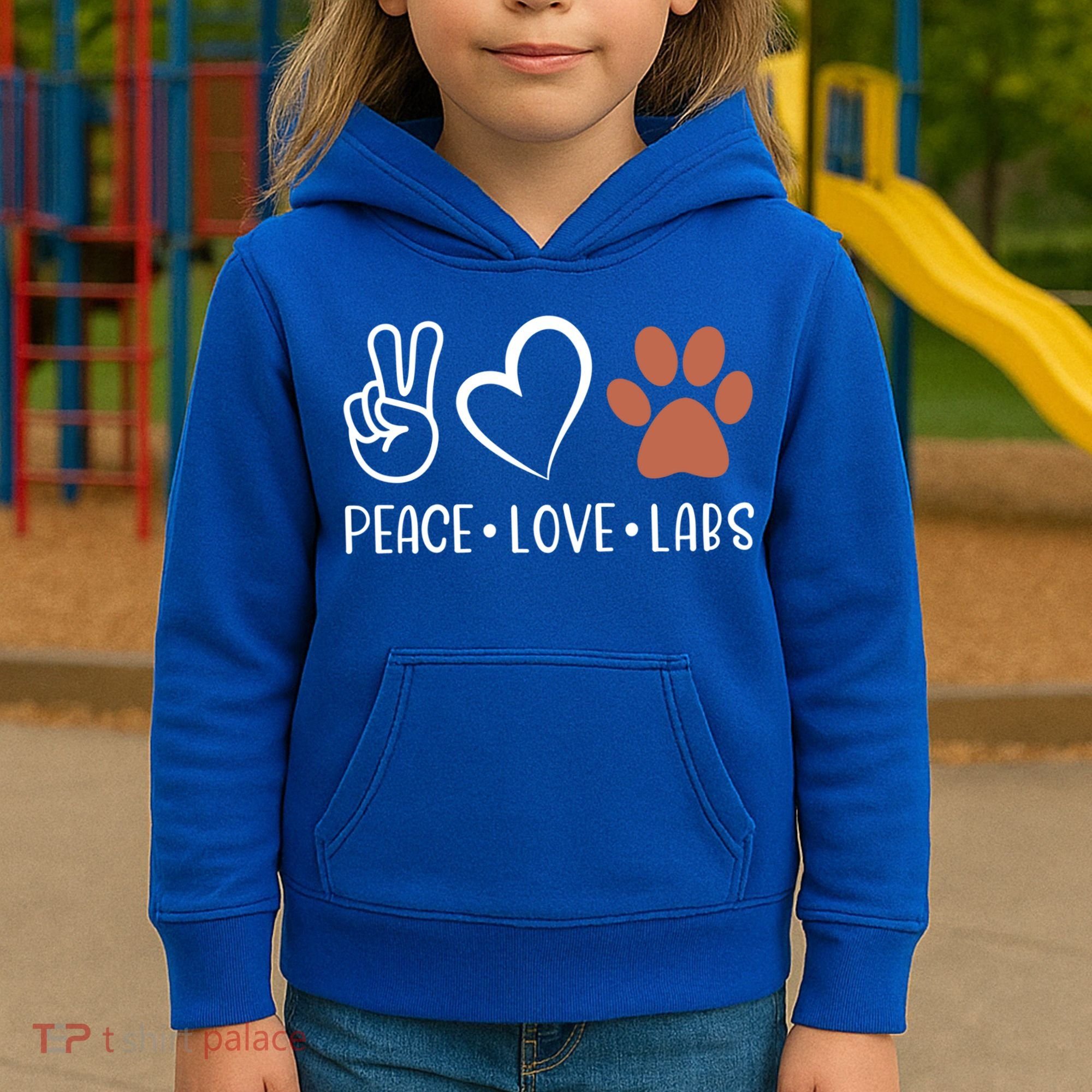 Peace Love Chocolate Labs Labrador Lab Mom Valentine's Day Gift Kids Hoodie