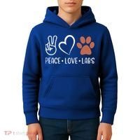 Peace Love Chocolate Labs Labrador Lab Mom Valentine's Day Gift Kids Hoodie thumb 4