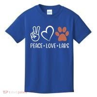 Peace Love Chocolate Labs Labrador Lab Mom Valentine's Day Gift Kids T-Shirt thumb 0
