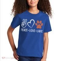 Peace Love Chocolate Labs Labrador Lab Mom Valentine's Day Gift Kids T-Shirt thumb 2