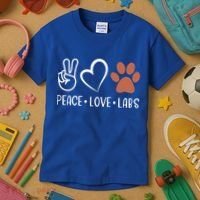 Peace Love Chocolate Labs Labrador Lab Mom Valentine's Day Gift Kids T-Shirt thumb 3