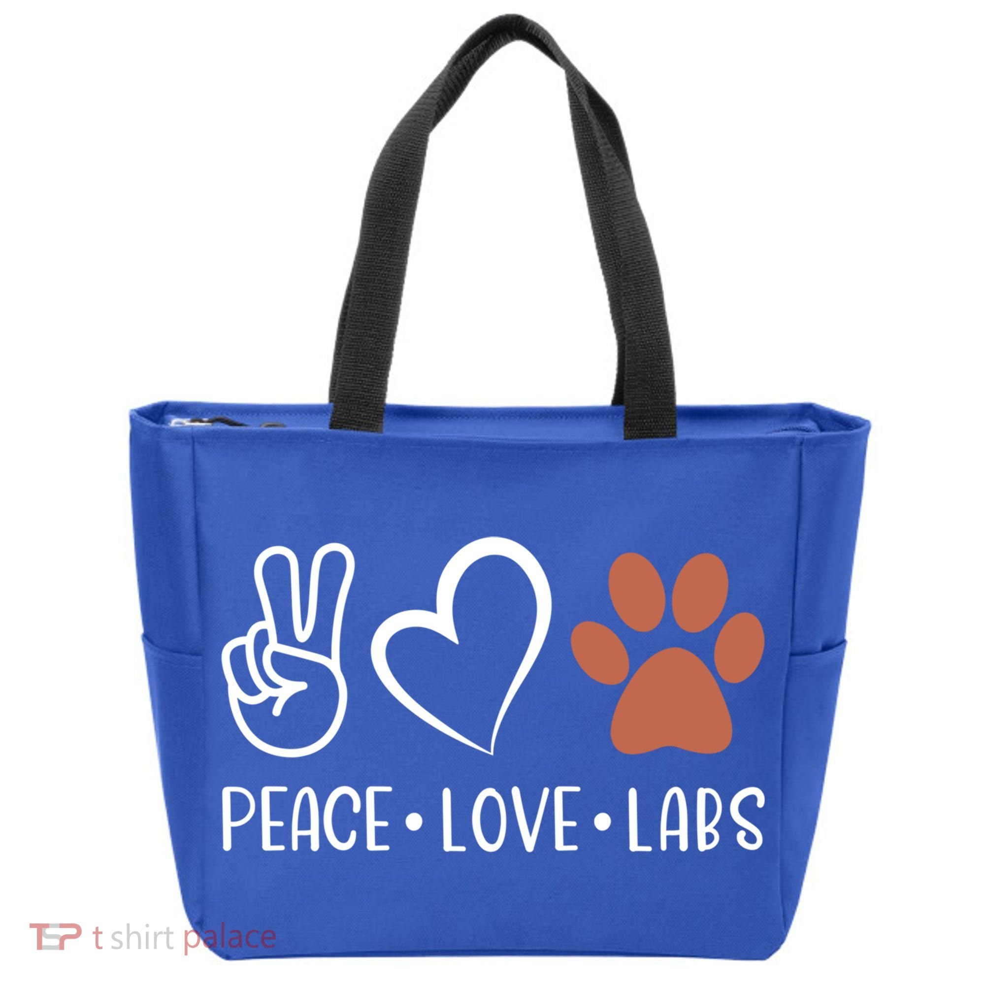 Peace Love Chocolate Labs Labrador Lab Mom Valentine's Day Gift Tote Bag
