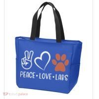 Peace Love Chocolate Labs Labrador Lab Mom Valentine's Day Gift Tote Bag thumb 3