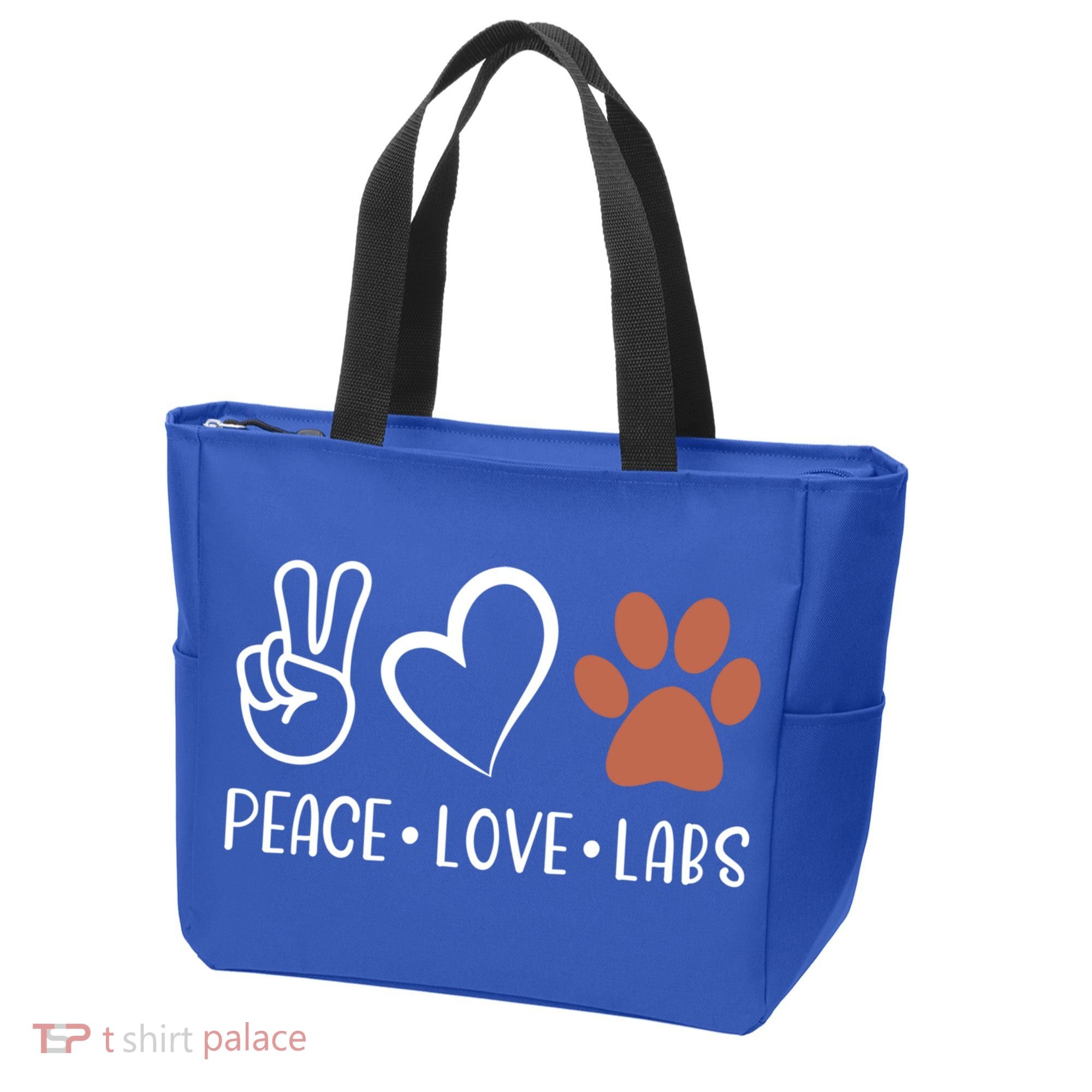 Peace Love Chocolate Labs Labrador Lab Mom Valentine's Day Gift Tote Bag