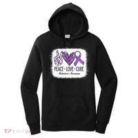 Peace Love Cure We Wear Purple For AlzheimerS Awareness Women's Hoodie thumb 0