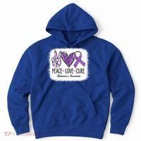 Peace Love Cure We Wear Purple For AlzheimerS Awareness Hoodie thumb 0
