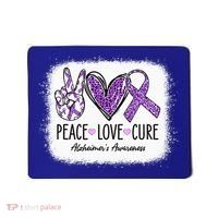 Peace Love Cure We Wear Purple For AlzheimerS Awareness Mousepad thumb 0