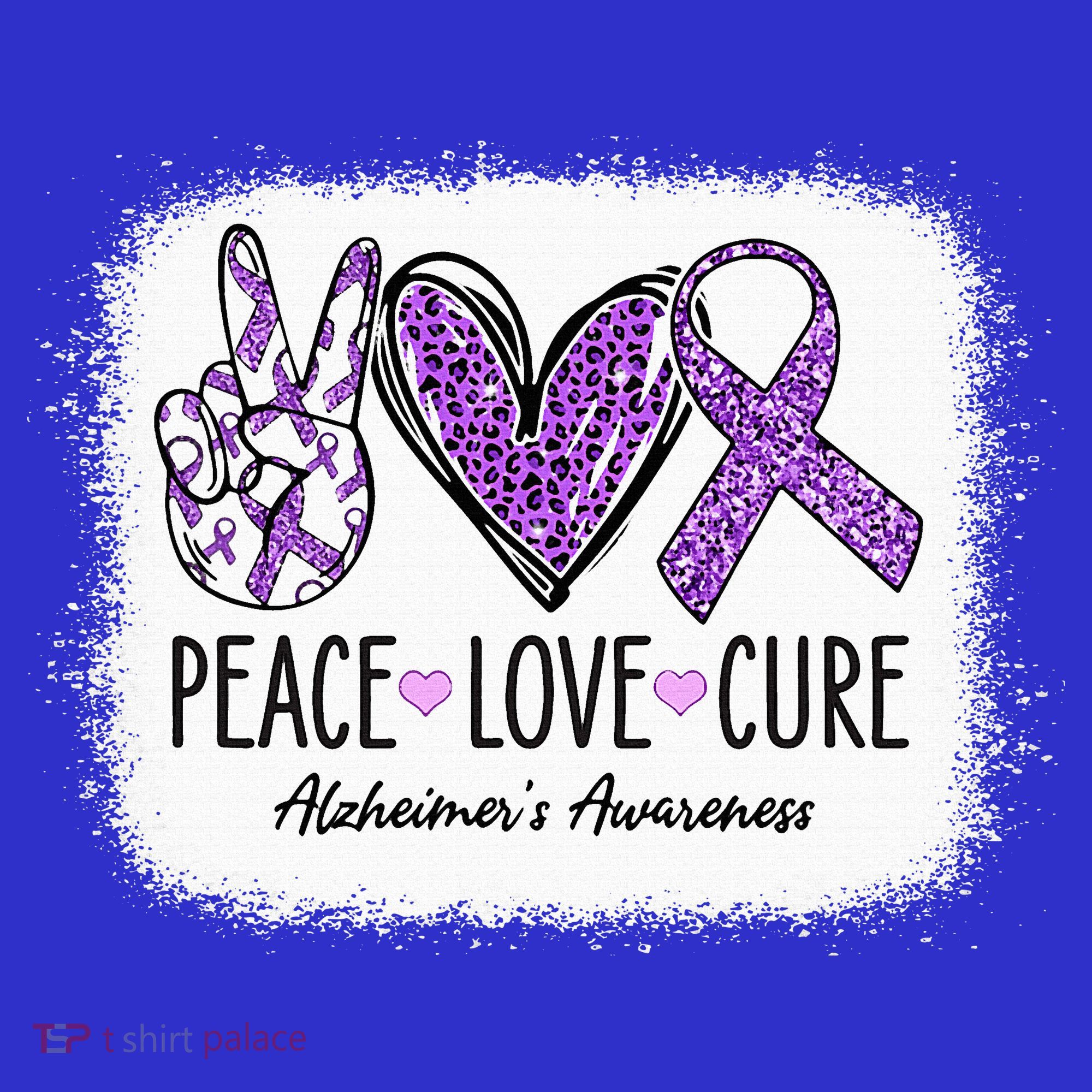 Peace Love Cure We Wear Purple For AlzheimerS Awareness Mousepad