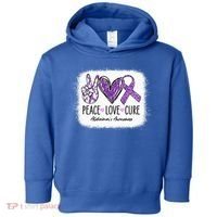 Peace Love Cure We Wear Purple For AlzheimerS Awareness Toddler Hoodie thumb 0