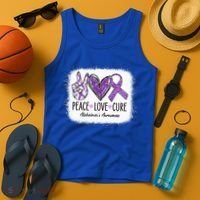 Peace Love Cure We Wear Purple For AlzheimerS Awareness Tank Top thumb 4